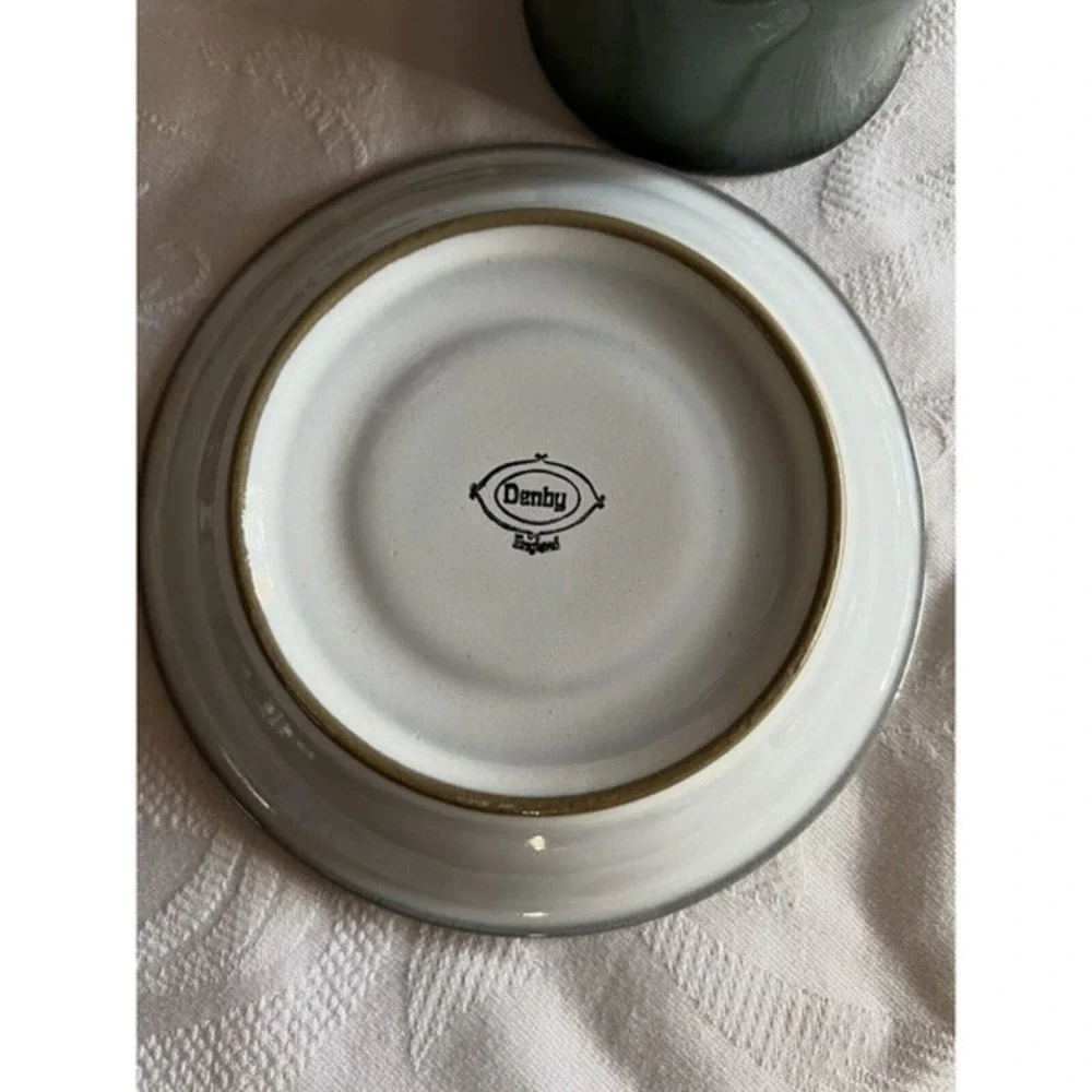 Blue‎ Denby Green Venice Footed Cup & Saucer EUC